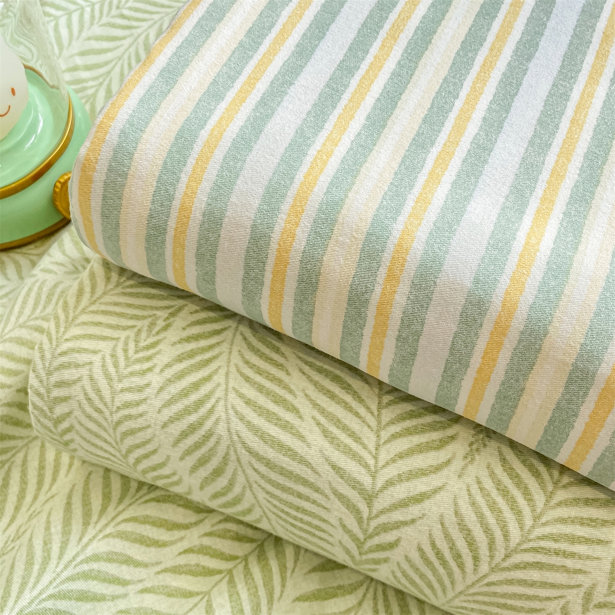 91家纺网 家纺一手货源 找家纺 灰鲸 2025新款A类全棉磨毛单品床笠 床笠单件 静初-绿