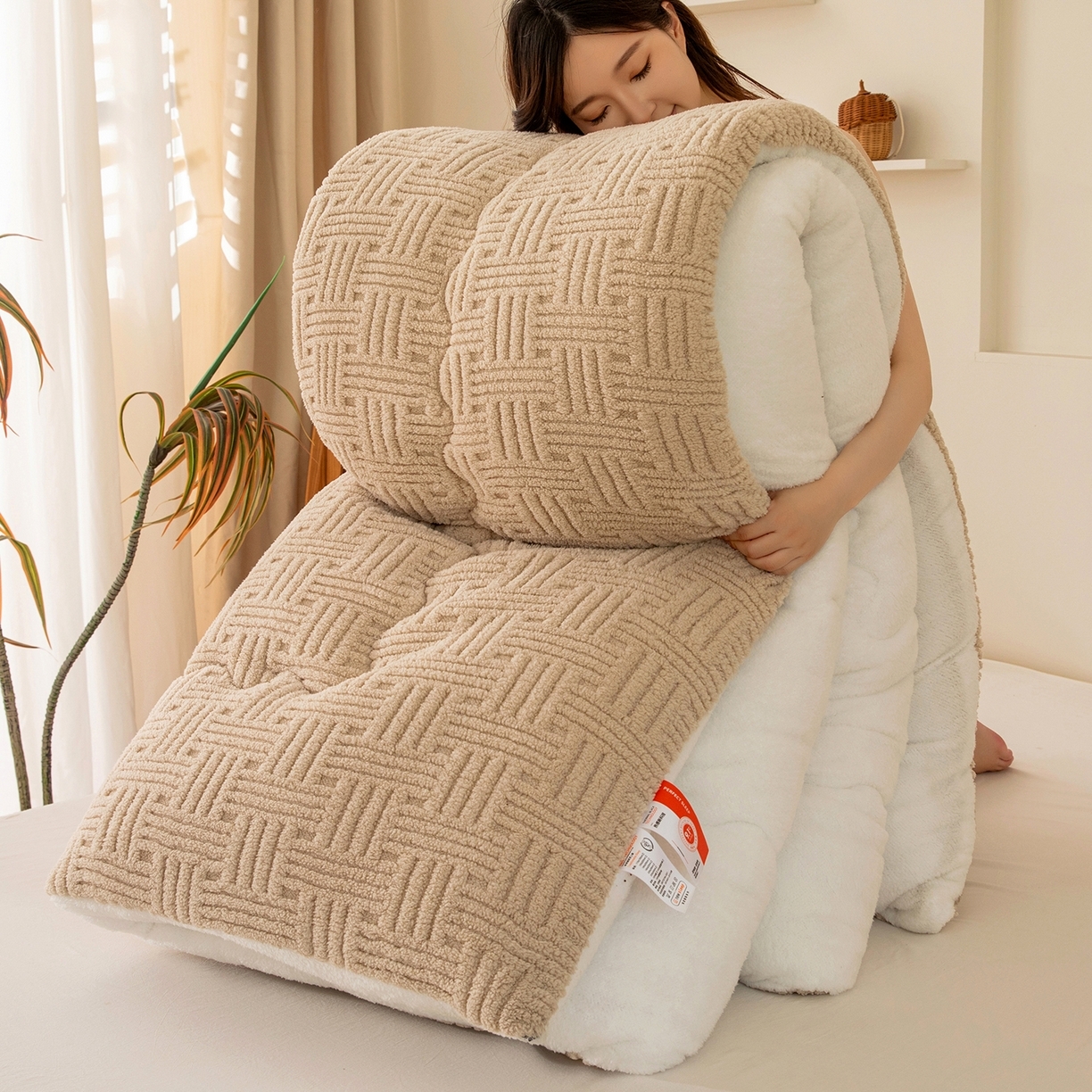 91家纺网 家纺一手货源 找家纺 牛魔王家居 2025新款糯糯棉床单枕套纯色单床单 浅紫