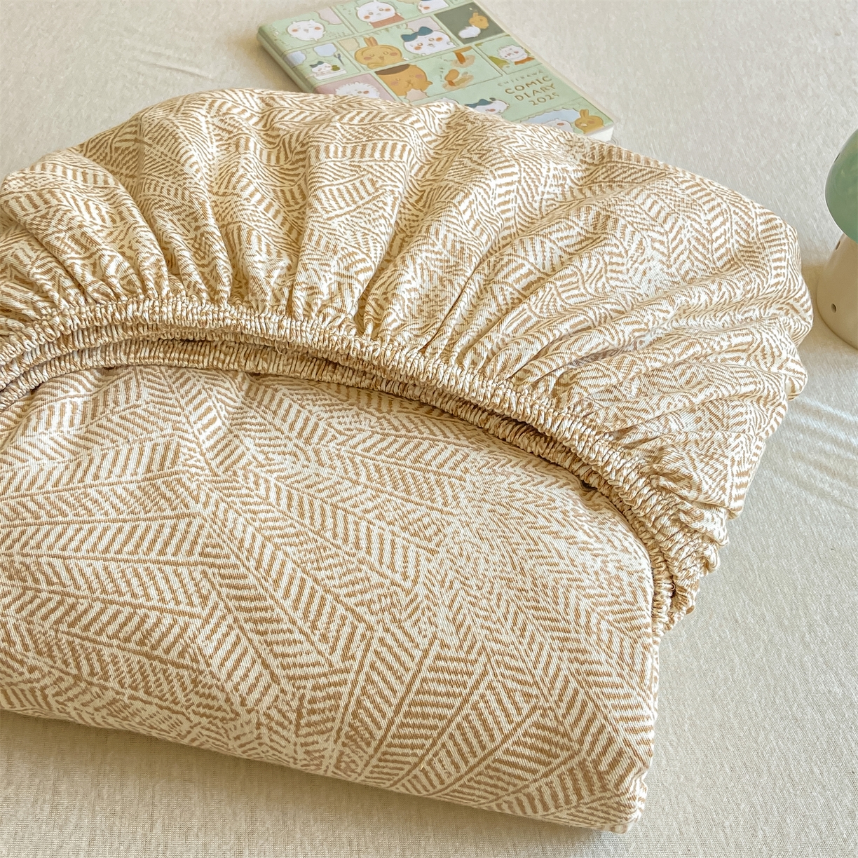 灰鲸 2025新款A类全棉磨毛单品床笠 床笠单件 南昭-咖