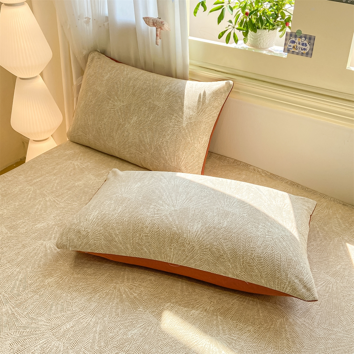 91家纺网 家纺一手货源 找家纺 灰鲸 2025新款A类全棉磨毛单品床笠 床笠单件 南昭-咖