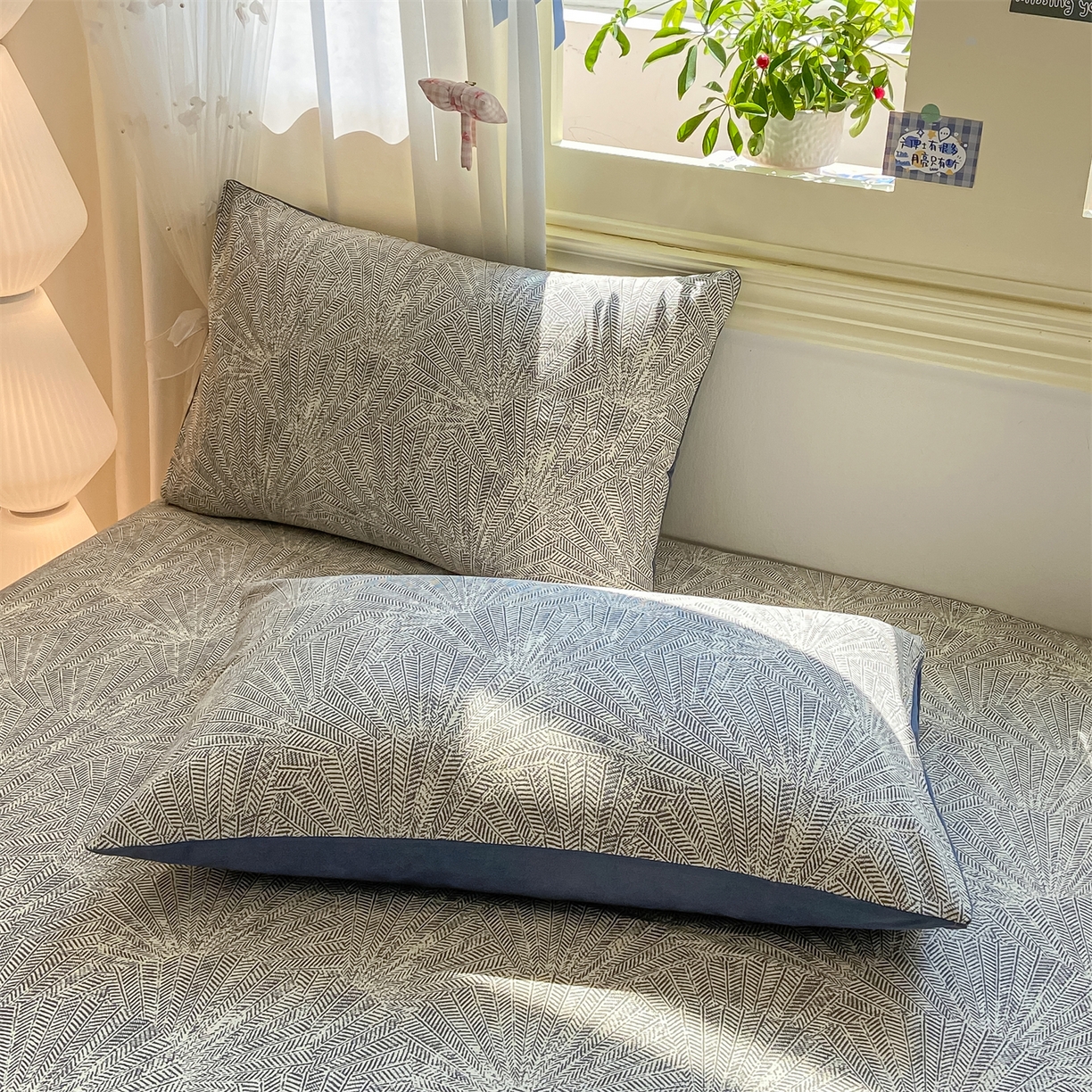 91家纺网 家纺一手货源 找家纺 灰鲸 2025新款A类全棉磨毛单品床笠 床笠单件 南昭-蓝