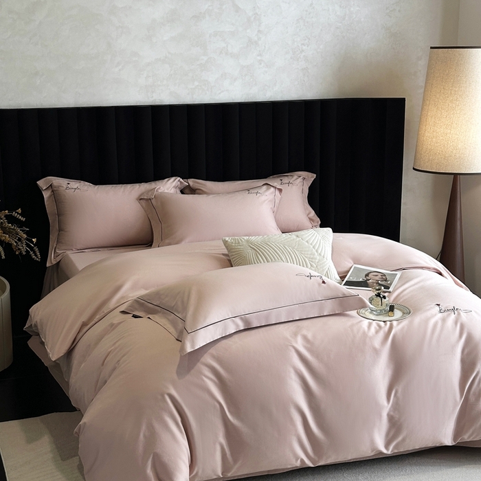 91家纺网 家纺一手货源 找家纺 南泉坊 2025新款60支全棉纯棉数码印花磨毛四件套 知薇-粉