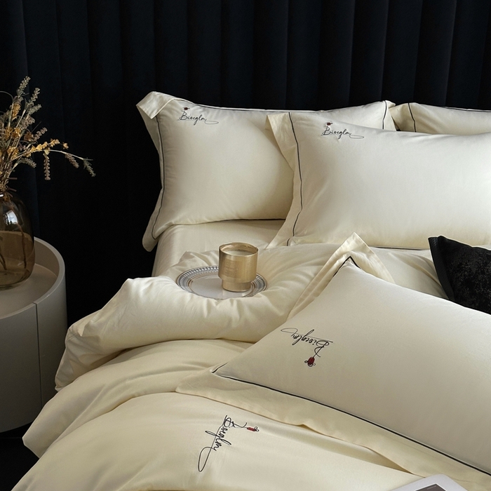 91家纺网 家纺一手货源 找家纺 南泉坊 2025新款60支全棉纯棉数码印花磨毛四件套 知薇-嫩芽色