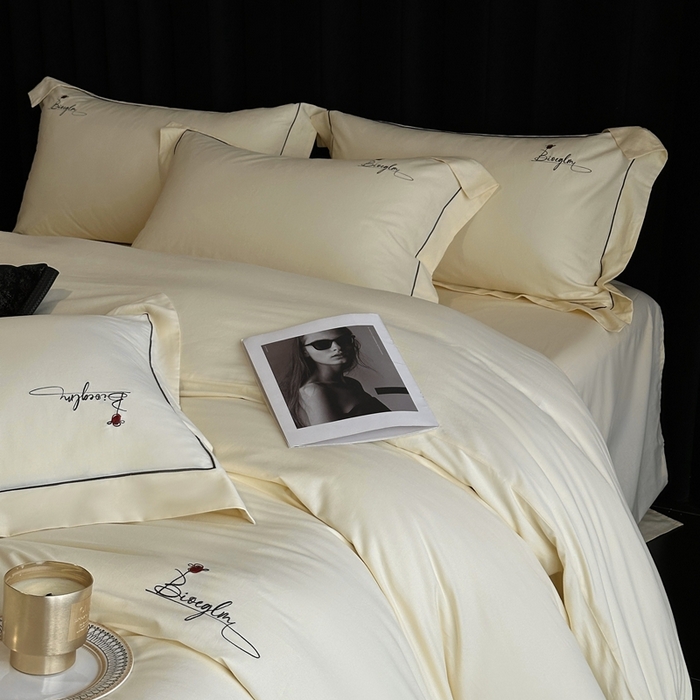 91家纺网 家纺一手货源 找家纺 南泉坊 2025新款60支全棉纯棉数码印花磨毛四件套 知薇-嫩芽色