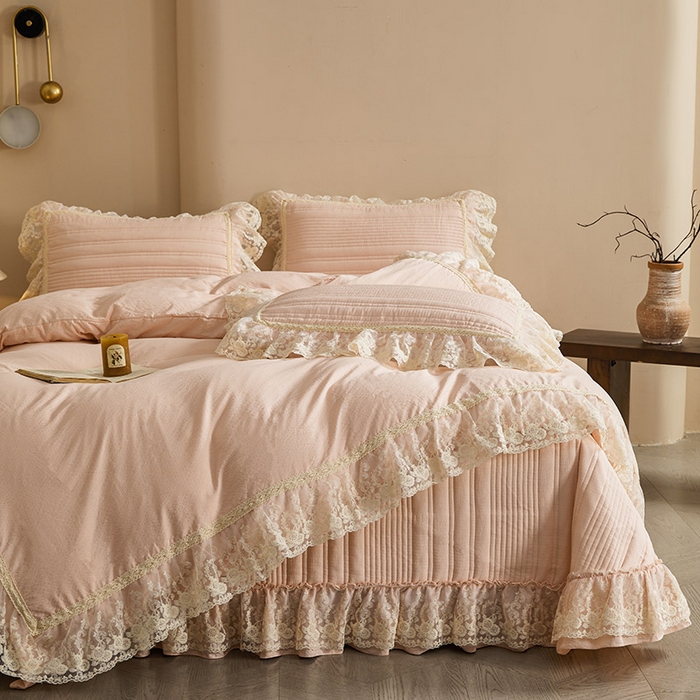 91家纺网 家纺一手货源 找家纺 予梦家纺 2025新款床盖 蔷薇-桃花粉