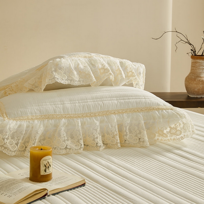 91家纺网 家纺一手货源 找家纺 予梦家纺 2025新款床盖 蔷薇-牛奶白