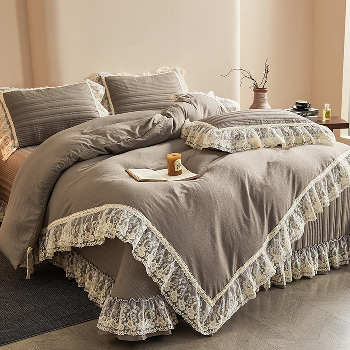 91家纺网 家纺一手货源 找家纺 予梦家纺 2025新款床盖 蔷薇-云雾灰