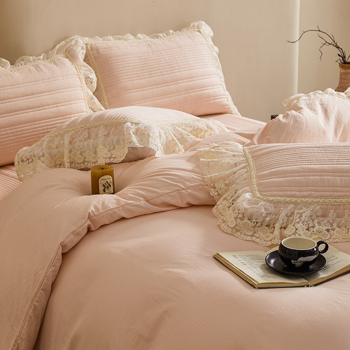 91家纺网 家纺一手货源 找家纺 予梦家纺 2025新款床盖 蔷薇-桃花粉