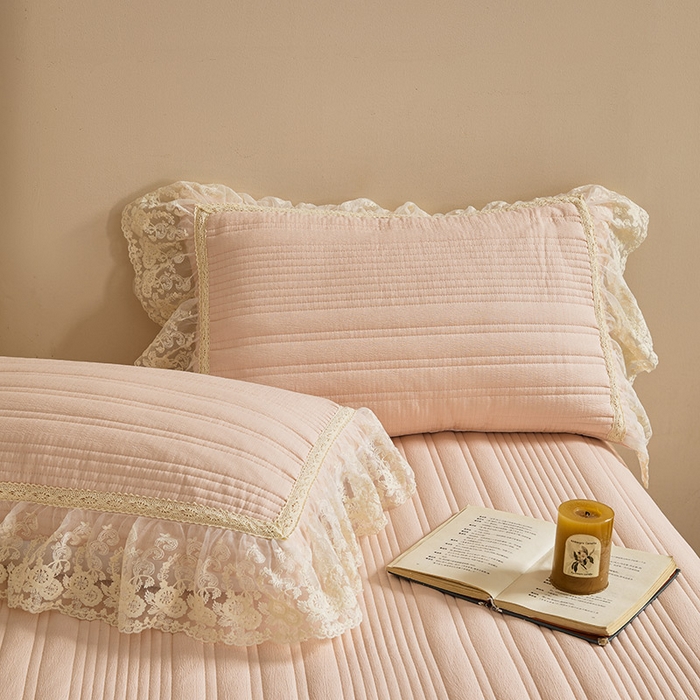 91家纺网 家纺一手货源 找家纺 予梦家纺 2025新款床盖 蔷薇-桃花粉