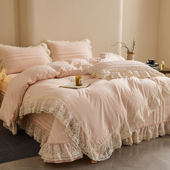 91家纺网 家纺一手货源 找家纺 予梦家纺 2025新款床盖 蔷薇-桃花粉