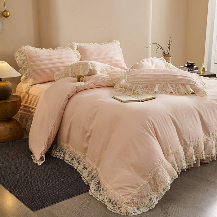 91家纺网 家纺一手货源 找家纺 予梦家纺 2025新款床盖 蔷薇-桃花粉