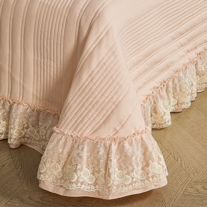 91家纺网 家纺一手货源 找家纺 予梦家纺 2025新款床盖 蔷薇-桃花粉