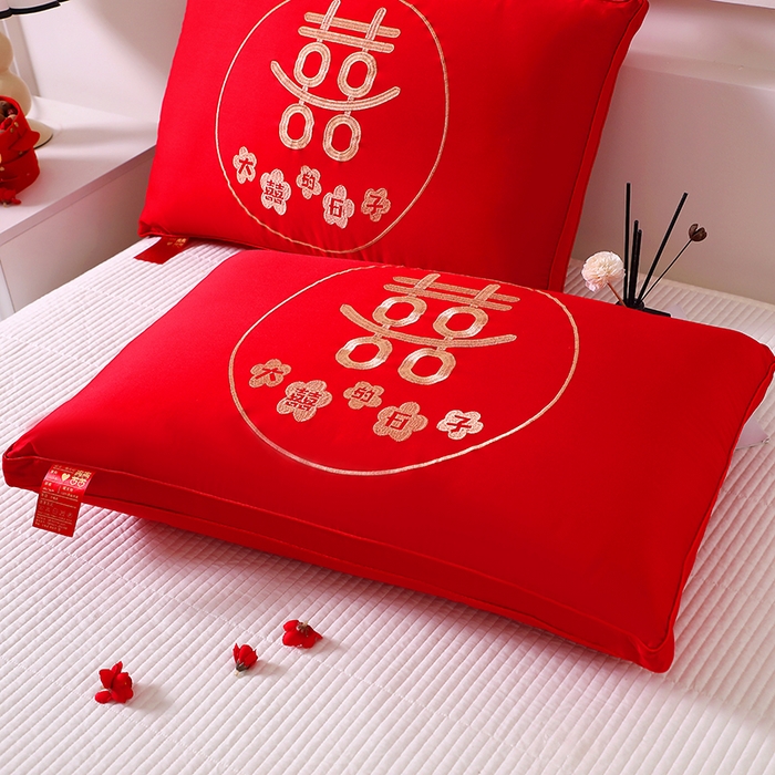 91家纺网 家纺一手货源 找家纺 （总）永乐枕芯 2025新款大红枕头婚庆枕芯结婚婚礼喜庆枕头枕芯