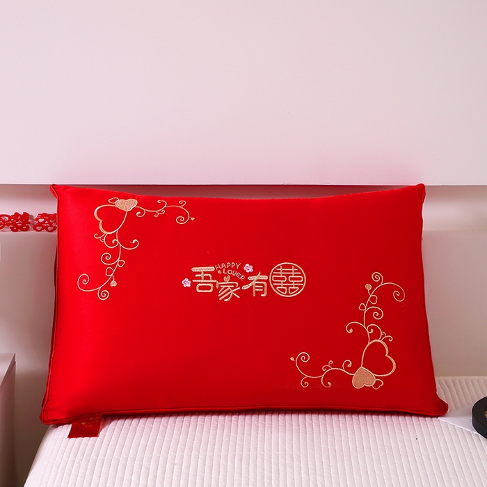 91家纺网 家纺一手货源 找家纺 永乐枕芯 2025新款大红枕头婚庆枕芯结婚婚礼喜庆枕头枕芯 吾家有囍