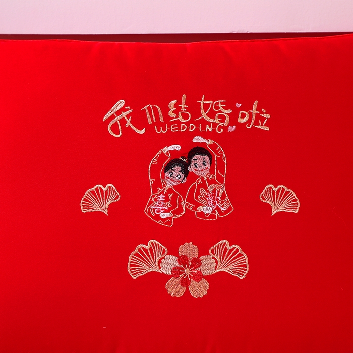 91家纺网 家纺一手货源 找家纺 永乐枕芯 2025新款大红枕头婚庆枕芯结婚婚礼喜庆枕头枕芯 我们结婚啦