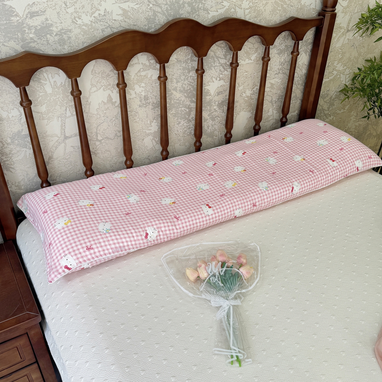 91家纺网 家纺一手货源 找家纺 （总）昕科 2025新款A类母婴级-全棉双层纱双人长枕套 （不含芯）