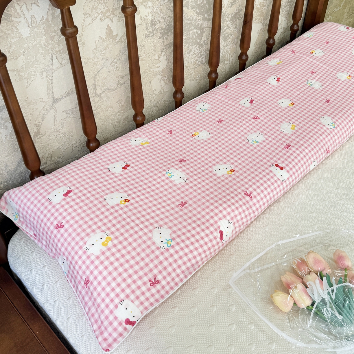 91家纺网 家纺一手货源 找家纺 （总）昕科 2025新款A类母婴级-全棉双层纱双人长枕套 （不含芯）