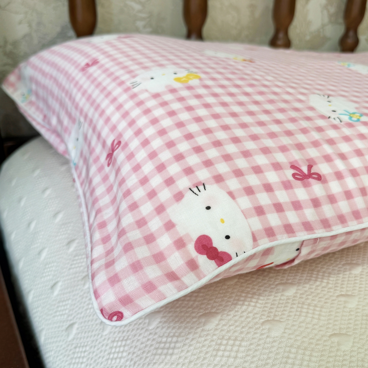 91家纺网 家纺一手货源 找家纺 （总）昕科 2025新款A类母婴级-全棉双层纱双人长枕套 （不含芯）