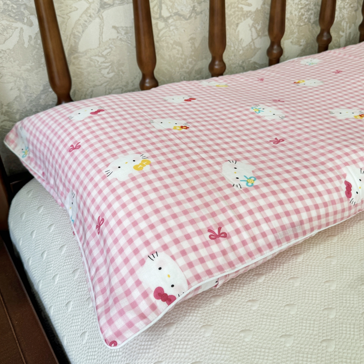 91家纺网 家纺一手货源 找家纺 （总）昕科 2025新款A类母婴级-全棉双层纱双人长枕套 （不含芯）