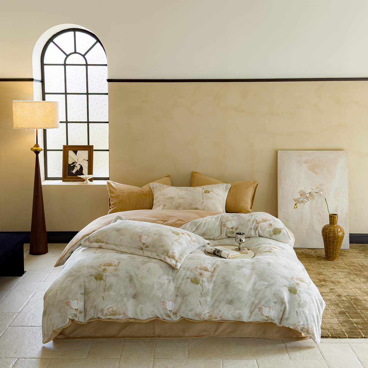 91家纺网 家纺一手货源 找家纺 三味舒屋 2025新款奢暖数码印花牛奶绒四件套-场景图 南烟