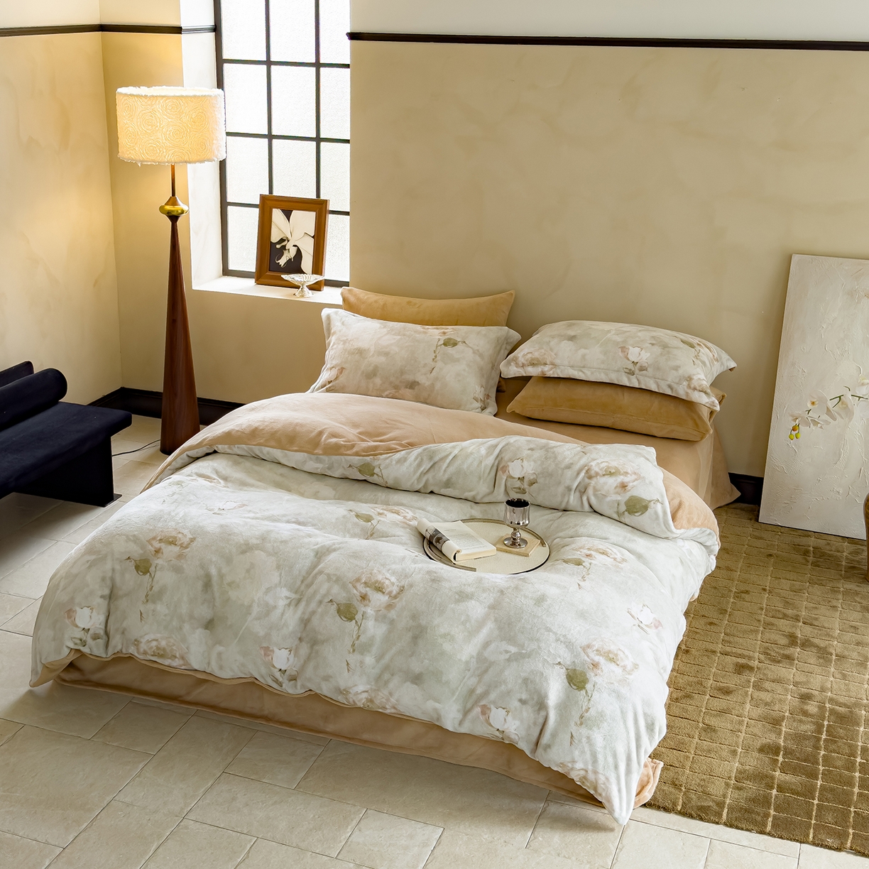 91家纺网 家纺一手货源 找家纺 三味舒屋 2025新款奢暖数码印花牛奶绒四件套-场景图 南烟