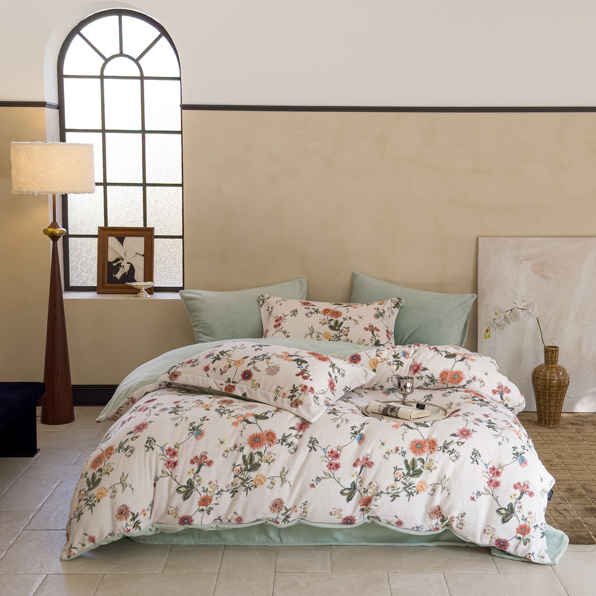 91家纺网 家纺一手货源 找家纺 （总）三味舒屋 2025新款奢暖数码印花牛奶绒四件套-场景图