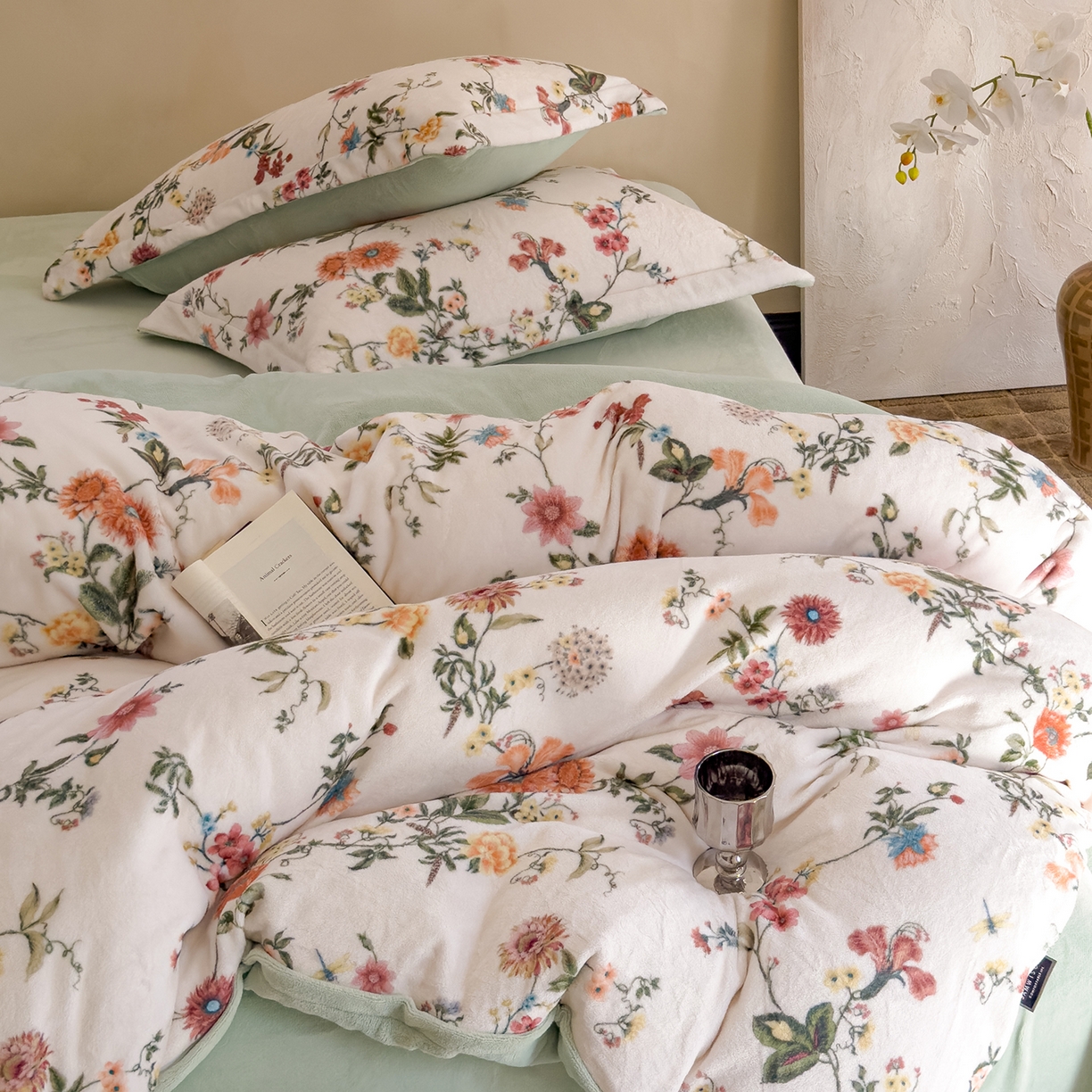 91家纺网 家纺一手货源 找家纺 （总）三味舒屋 2025新款奢暖数码印花牛奶绒四件套-场景图