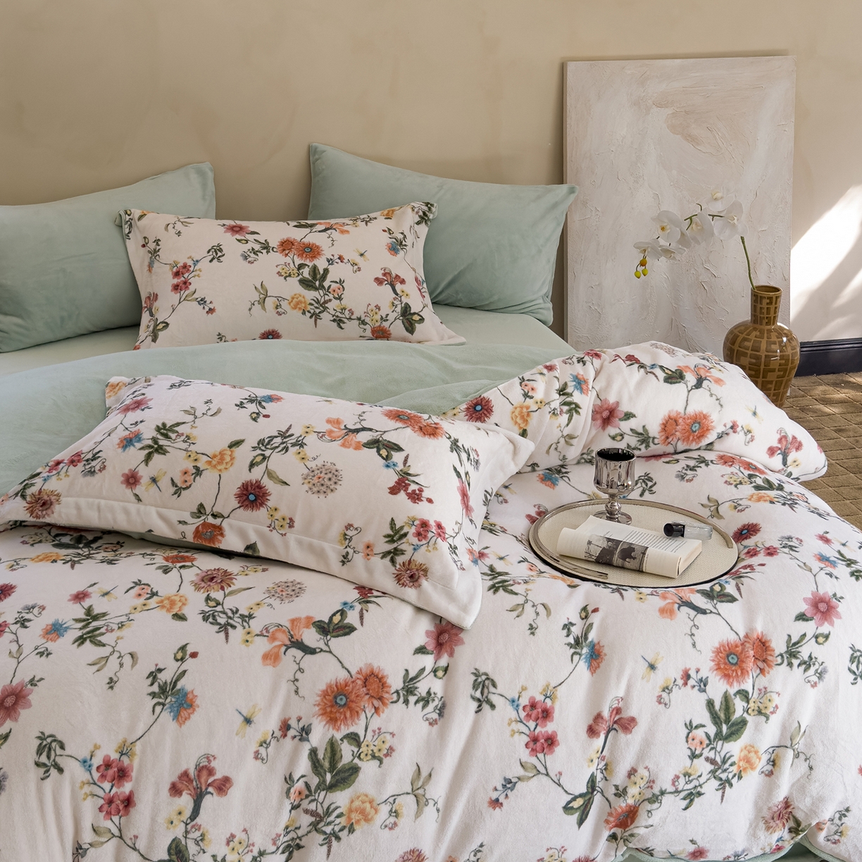 91家纺网 家纺一手货源 找家纺 （总）三味舒屋 2025新款奢暖数码印花牛奶绒四件套-场景图