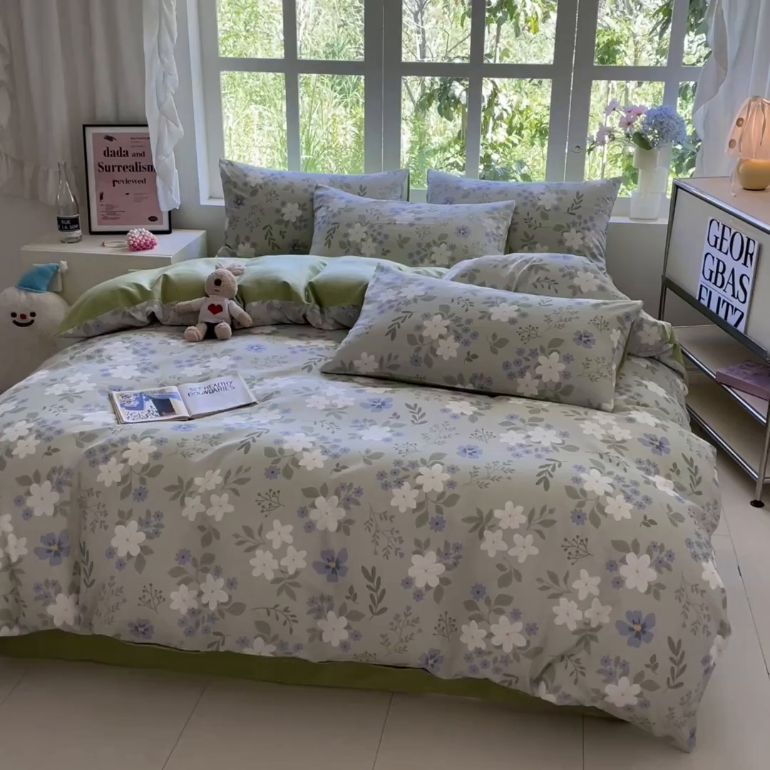 91家纺网 家纺一手货源 找家纺 （总）本制 2025秋冬新款全棉混纺磨毛印花四件套