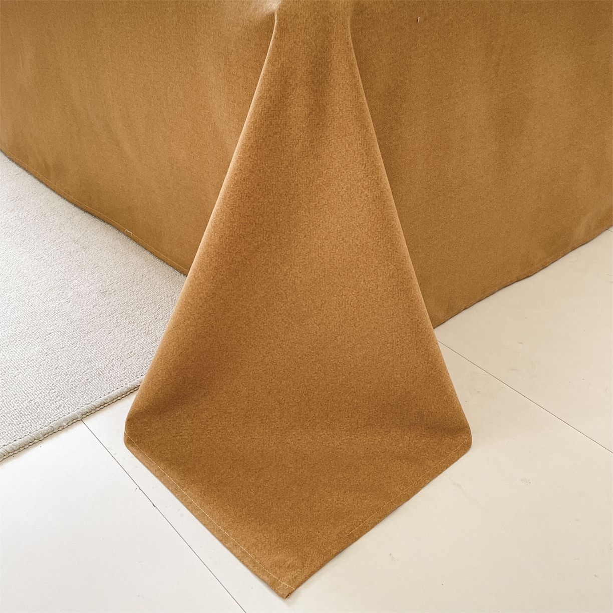 91家纺网 家纺一手货源 找家纺 本制 2025秋冬新款全棉混纺磨毛印花四件套 憨睡-陶土色