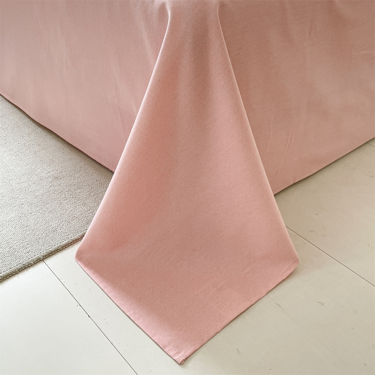 91家纺网 家纺一手货源 找家纺 本制 2025秋冬新款全棉混纺磨毛印花四件套 沫然-杨妃粉