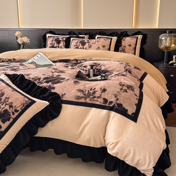 91家纺网 家纺一手货源 找家纺 （总）首尔家纺 2025新款牛奶绒法式数码大版四件套