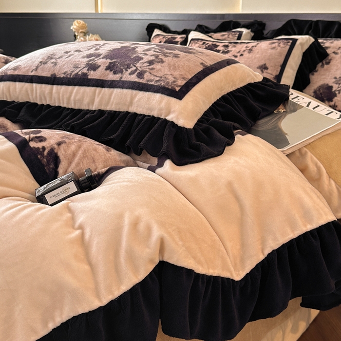 91家纺网 家纺一手货源 找家纺 （总）首尔家纺 2025新款牛奶绒法式数码大版四件套