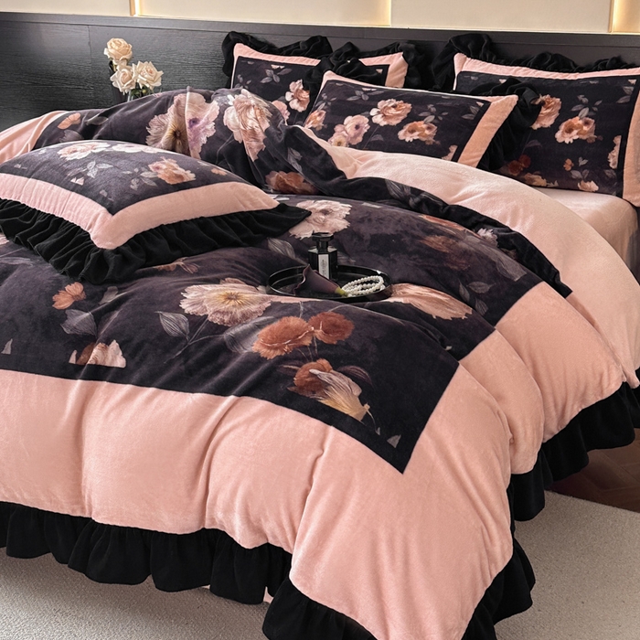 91家纺网 家纺一手货源 找家纺 （总）首尔家纺 2025新款牛奶绒法式数码大版四件套