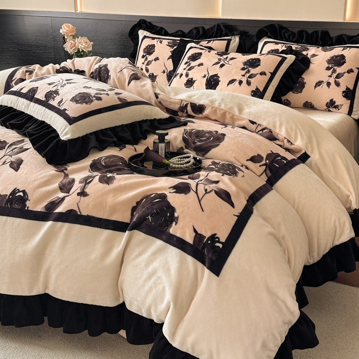 91家纺网 家纺一手货源 找家纺 （总）首尔家纺 2025新款牛奶绒法式数码大版四件套