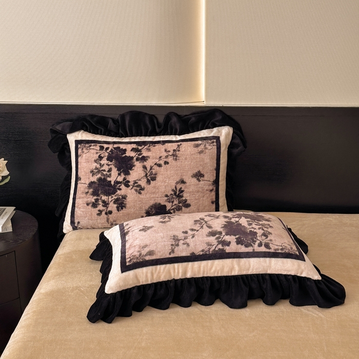 91家纺网 家纺一手货源 找家纺 首尔家纺 2025新款牛奶绒法式数码大版四件套 棉麻印象