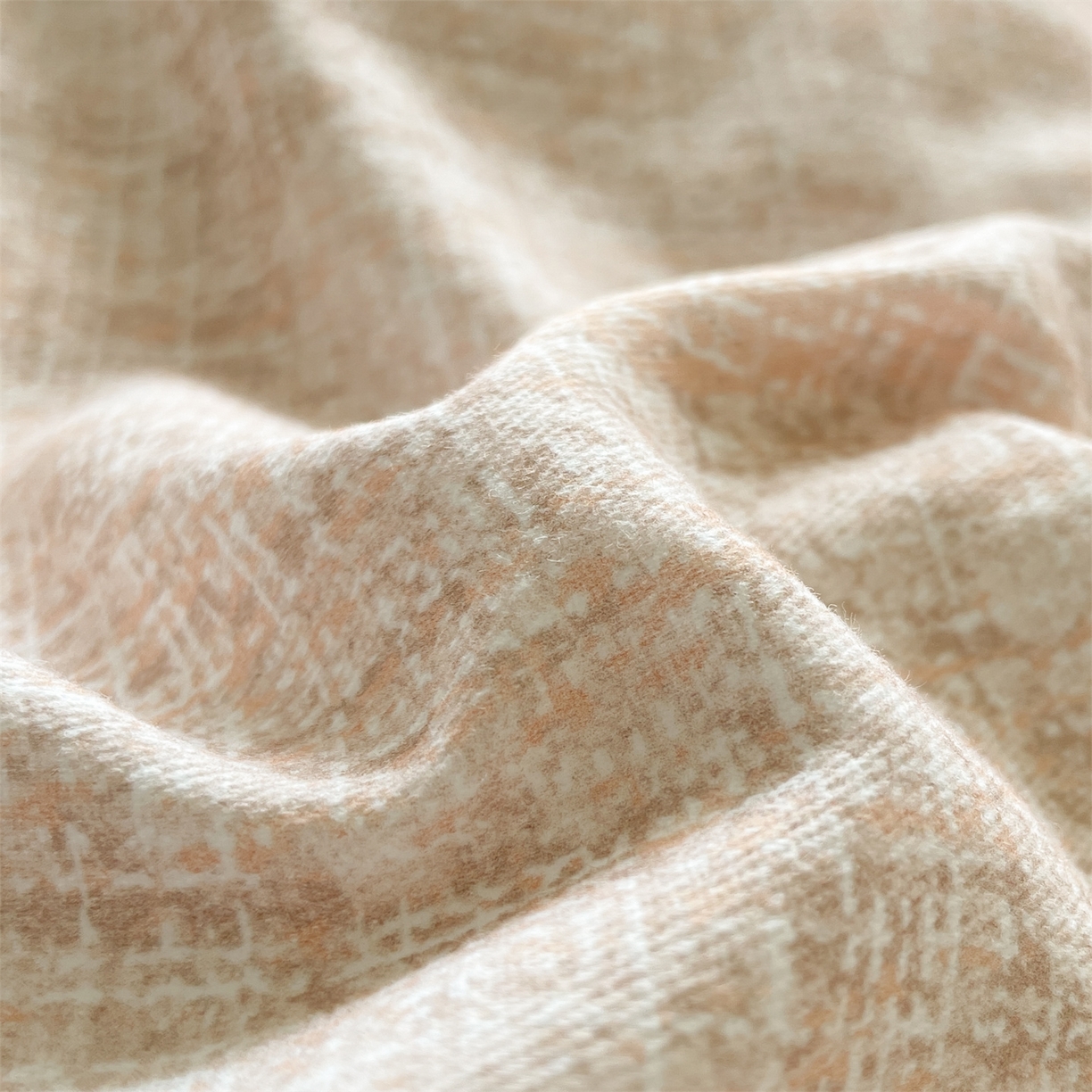 91家纺网 家纺一手货源 找家纺 本制 2025秋冬新款全棉混纺磨毛印花四件套 霞光（橘）-蜜橙