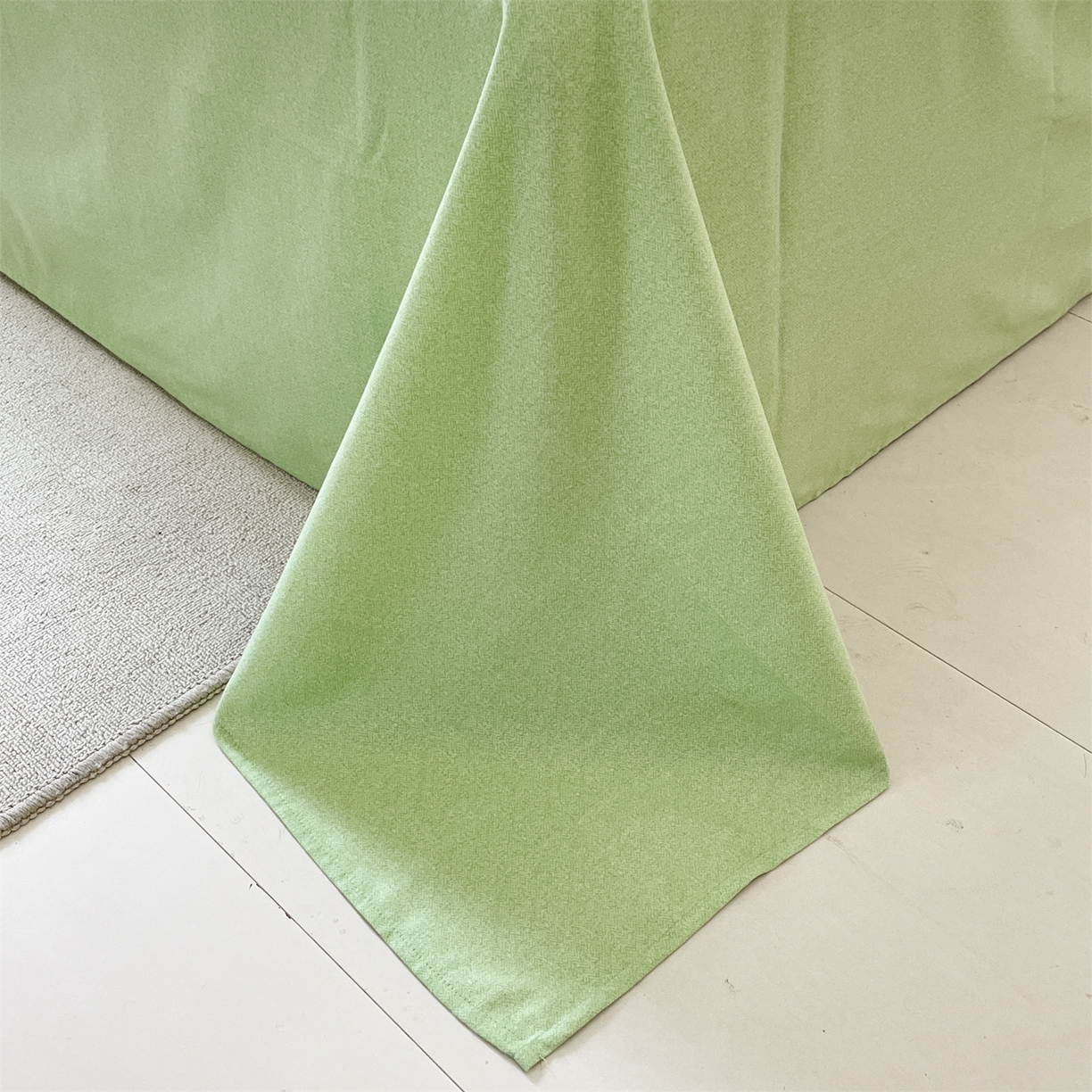 91家纺网 家纺一手货源 找家纺 本制 2025秋冬新款全棉混纺磨毛印花四件套 霞光（蓝）-无心绿