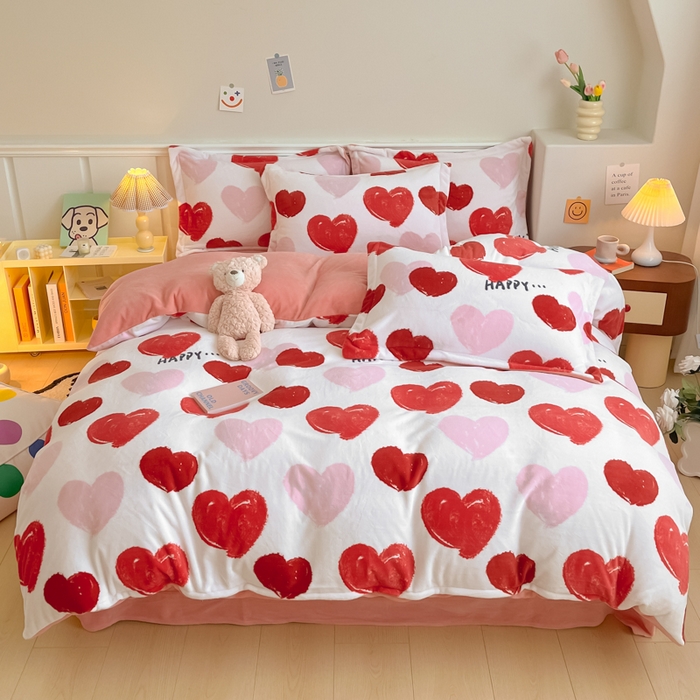 91家纺网 家纺一手货源 找家纺 （总）金盛纺 2025新款高克重牛奶绒印花系列四件套(可定制)