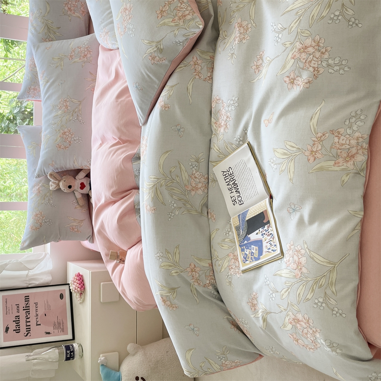 91家纺网 家纺一手货源 找家纺 本制 2025秋冬新款全棉混纺磨毛印花四件套 遥香-杨妃粉