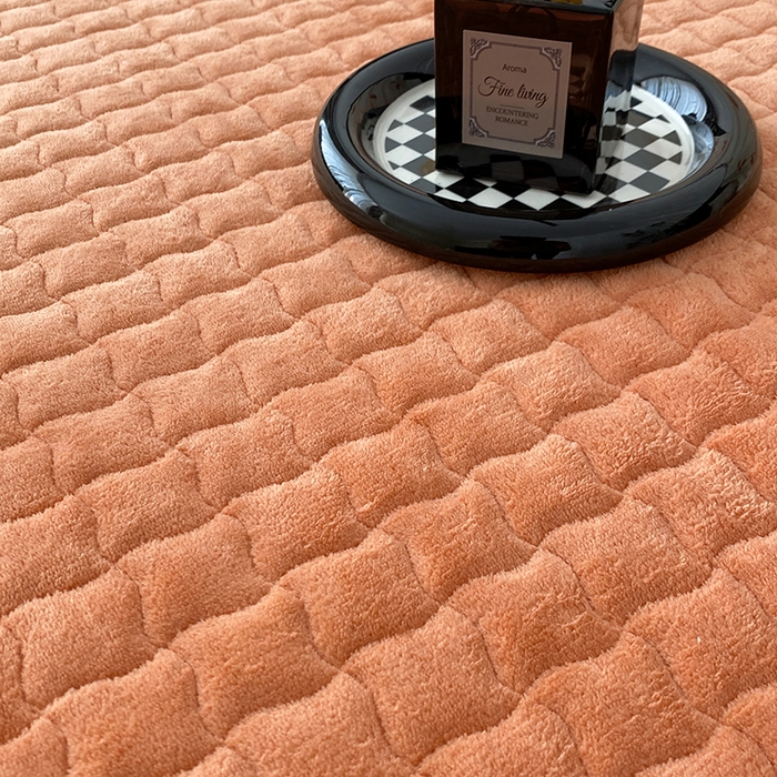 91家纺网 家纺一手货源 找家纺 美伦美焕 2025新款直播热款高克重兔毛绒床盖款四件套 暖桔