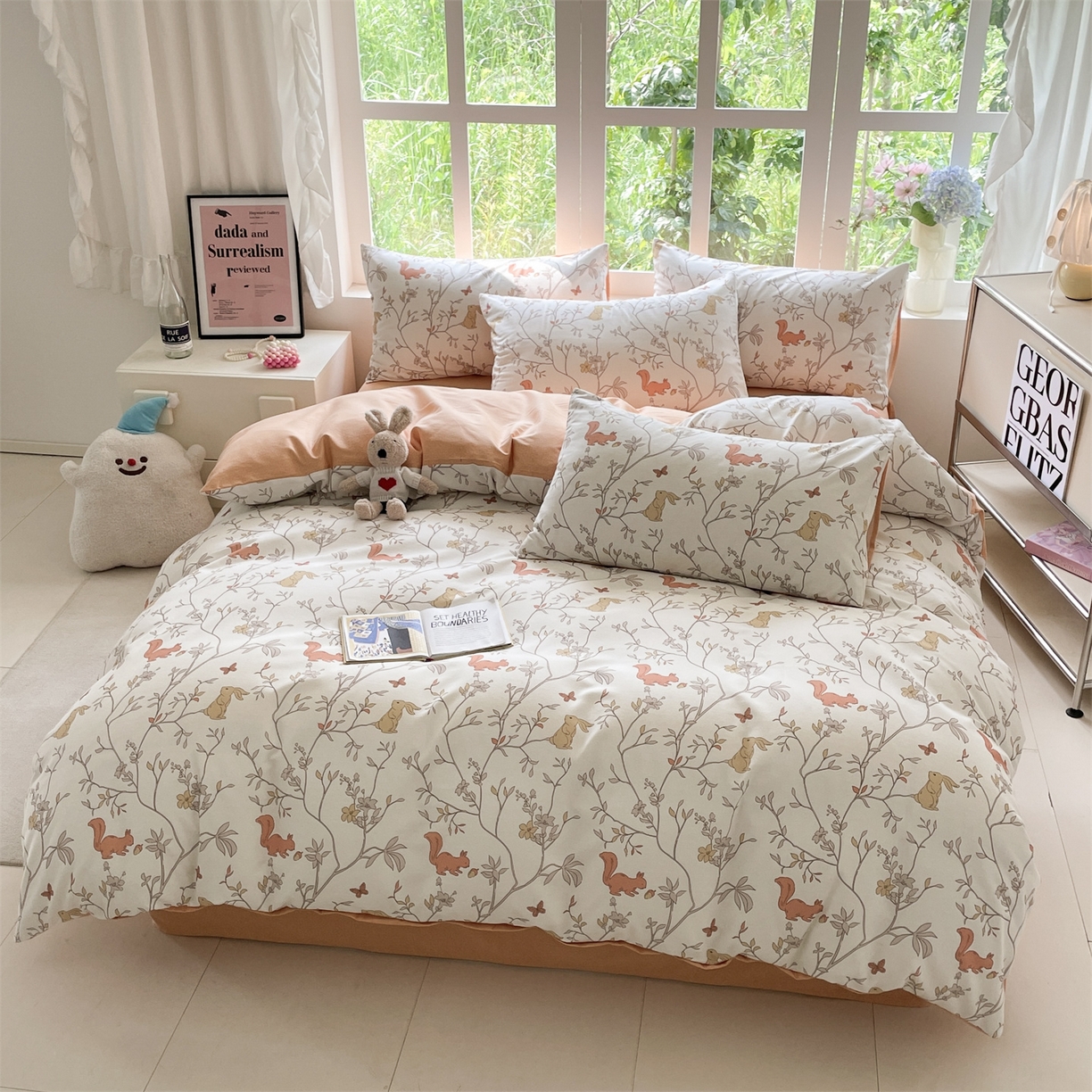 91家纺网 家纺一手货源 找家纺 本制 2025秋冬新款全棉混纺磨毛印花四件套 织秋-蜜橙