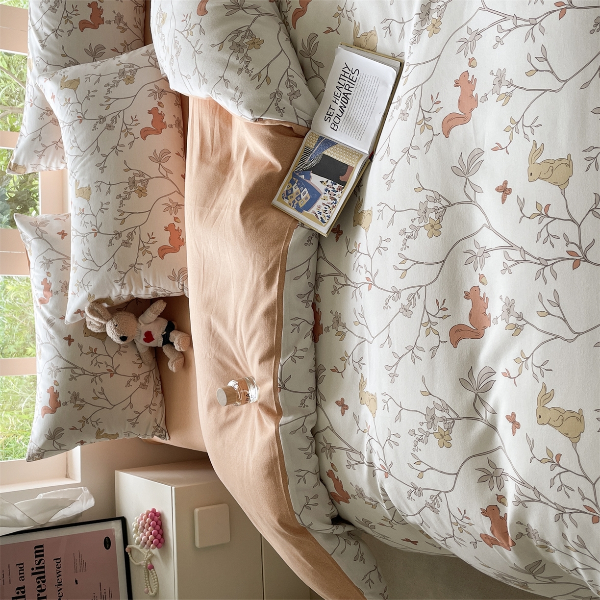 91家纺网 家纺一手货源 找家纺 本制 2025秋冬新款全棉混纺磨毛印花四件套 织秋-蜜橙