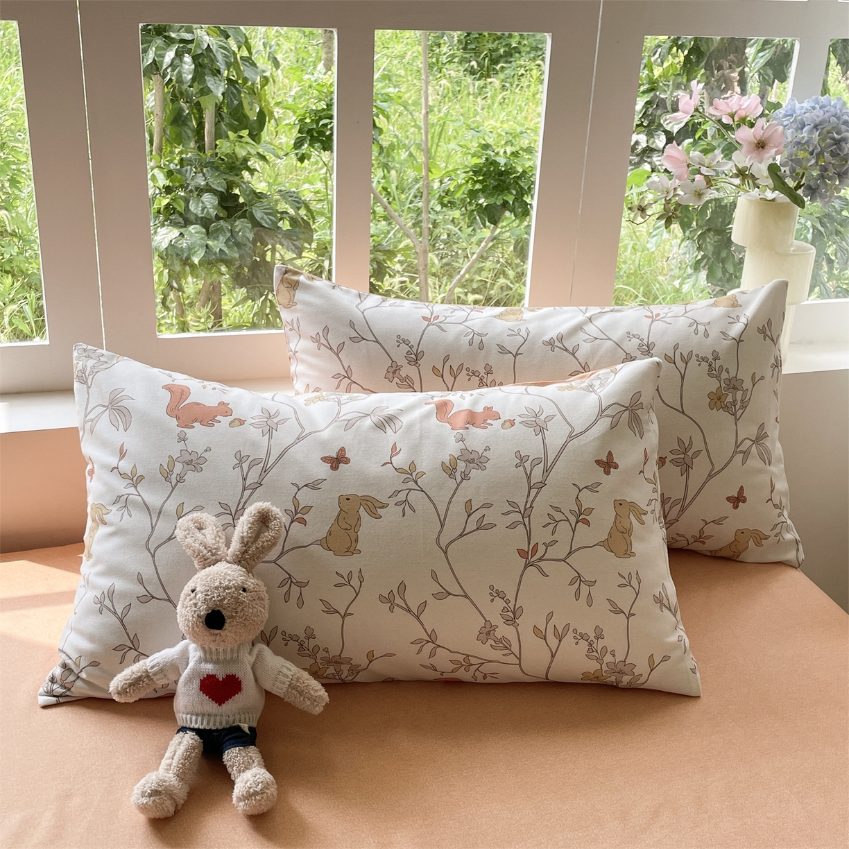 91家纺网 家纺一手货源 找家纺 本制 2025秋冬新款全棉混纺磨毛印花四件套 织秋-蜜橙