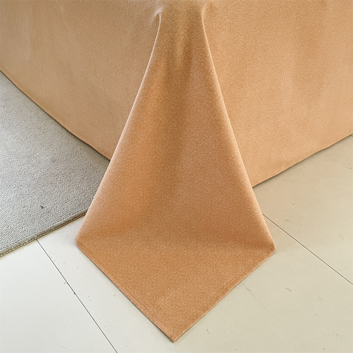 91家纺网 家纺一手货源 找家纺 本制 2025秋冬新款全棉混纺磨毛印花四件套 织秋-蜜橙