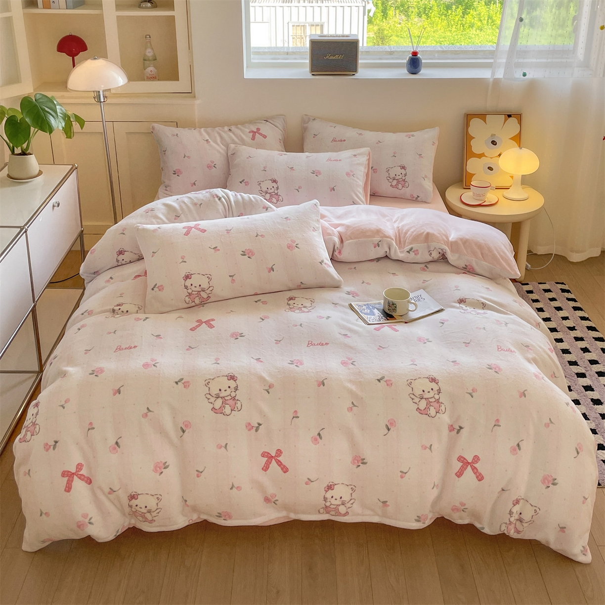 91家纺网 家纺一手货源 找家纺 （总）小久久（小九九） 2025新款A类牛奶绒印花四件套