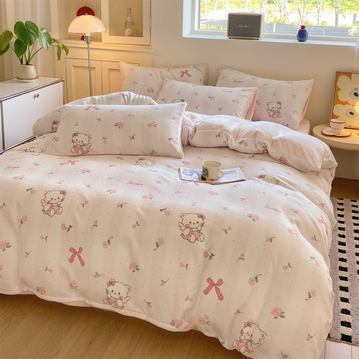 91家纺网 家纺一手货源 找家纺 （总）小久久（小九九） 2025新款A类牛奶绒印花四件套