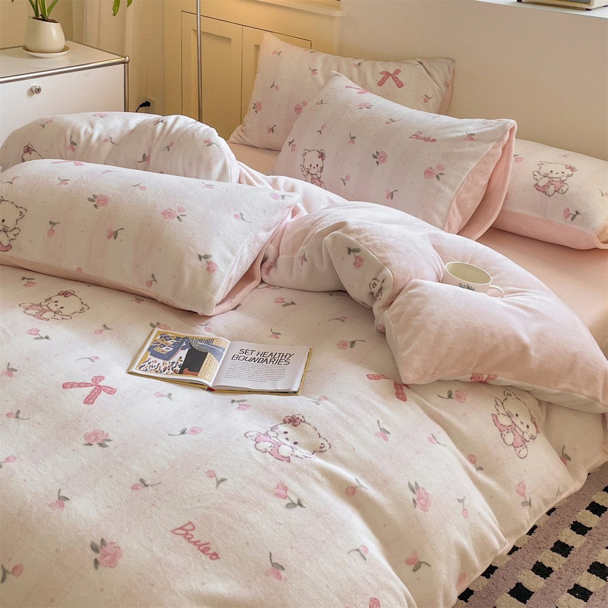 91家纺网 家纺一手货源 找家纺 （总）小久久（小九九） 2025新款A类牛奶绒印花四件套