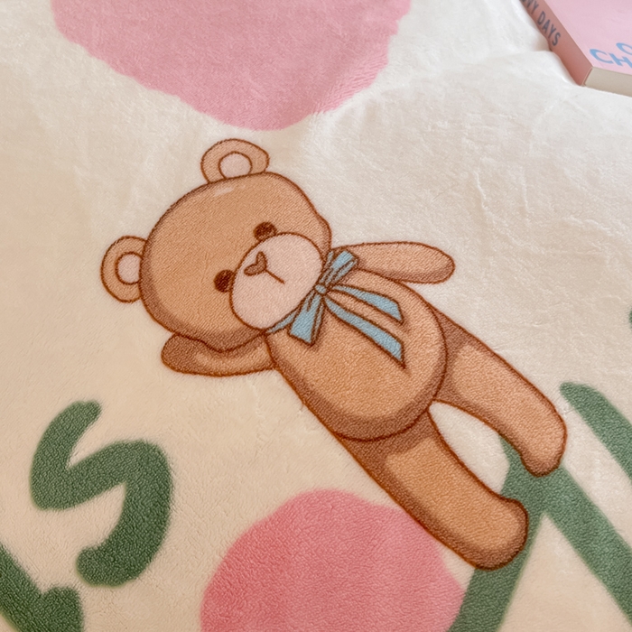 91家纺网 家纺一手货源 找家纺 金盛纺 2025新款高克重牛奶绒印花系列四件套(可定制) 粉红桃心