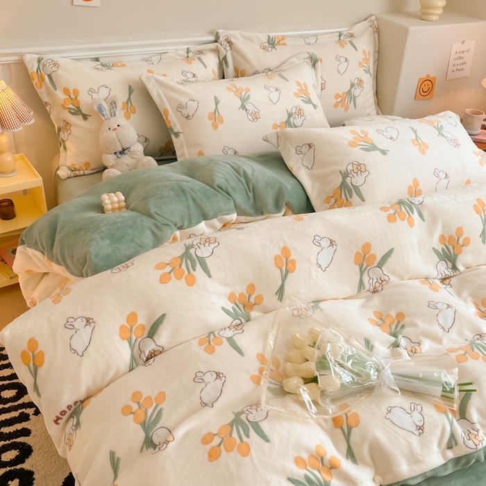 91家纺网 家纺一手货源 找家纺 金盛纺 2025新款高克重牛奶绒印花系列四件套(可定制) 星光游乐园